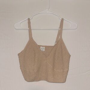 Neutral Cropped Tan Tank Top